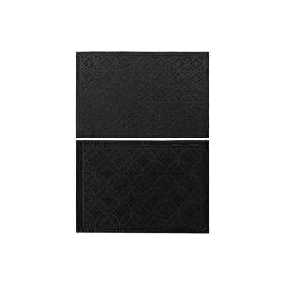 Deurmat DKD Home Decor Zwart Rubber 2 Stuks (60 x 40 x 0,3 cm)