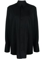 La Collection chemise boutonnée en laine vierge - Noir