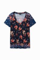 Slim fit gebloemd T-shirt - BLACK - L