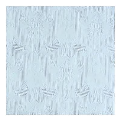 Servetten Luxe - 15x stuks - 33 x 33 cm - lichtblauw - barok patroon - 3 laags