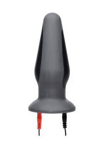 Estim Silicone Anal Plug - Black