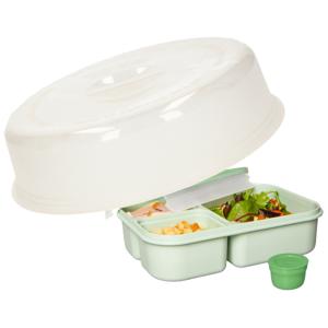 Multipak van 2x stuks magnetrondeksel/afdekschalen voor eten 26 cm transparant