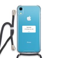 Reminder: iPhone XR Transparant Hoesje met koord