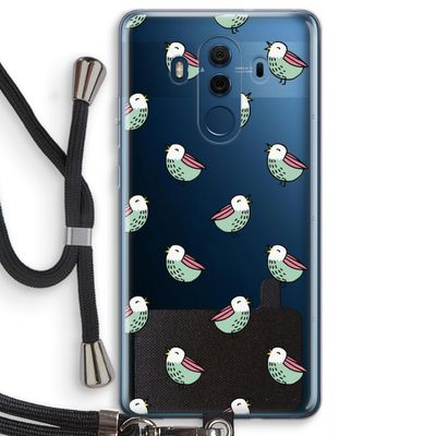 Vogeltjes: Huawei Mate 10 Pro Transparant Hoesje met koord