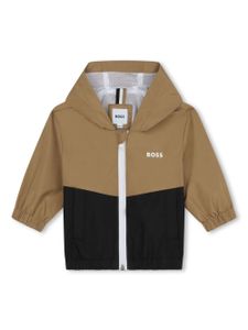 BOSS Kidswear coupe-vent à logo imprimé - Marron