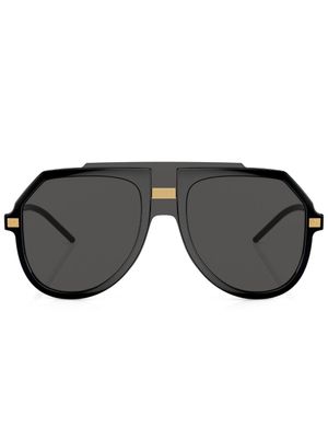 Dolce & Gabbana Eyewear lunettes de soleil teintées à monture ronde - Noir