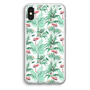 Flamingo bladeren: iPhone X Transparant Hoesje