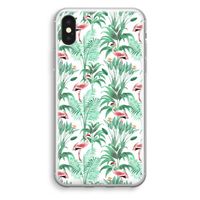 Flamingo bladeren: iPhone X Transparant Hoesje