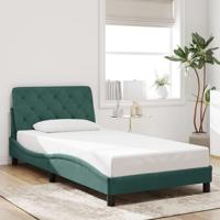 Bedframe zonder matras 100x200 cm fluweel donkergroen