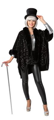 Cosy Zwarte Poncho Pailletten