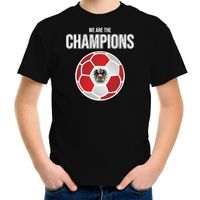 Oostenrijk EK/ WK supporter t-shirt we are the champions met Oostenrijkse voetbal zwart kinderen - thumbnail