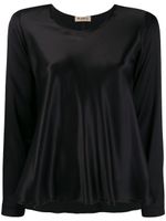 Blanca Vita top en satin évasé - Noir