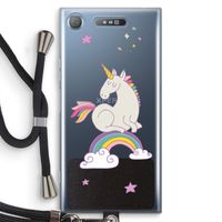 Regenboog eenhoorn: Sony Xperia XZ1 Transparant Hoesje met koord