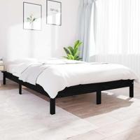 Bedframe massief grenenhout zwart 120x200 cm