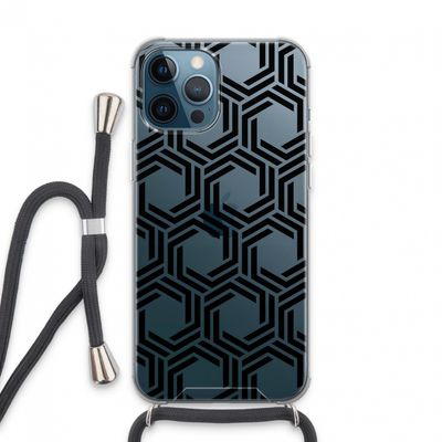 Geometrisch patroon: iPhone 13 Pro Max Transparant Hoesje met koord