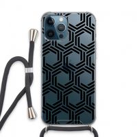 Geometrisch patroon: iPhone 13 Pro Max Transparant Hoesje met koord