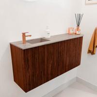 Toiletmeubel Mondiaz Joya Dlux | 91.6 cm | Meubelkleur Ruby | Faye wastafel Saba Wasbak Links | 1 kraangat