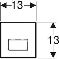 Geberit Sigma 50 urinoir stuursysteem pneumatisch met handbediening 13x13cm met bedieningsplaat gitzwart RAL9005 116016DW5 - thumbnail