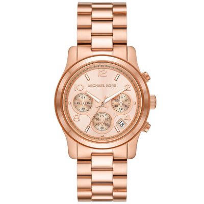 Michael Kors MK7324 Horloge Runway Chronograaf staal rosekleurig 38 mm