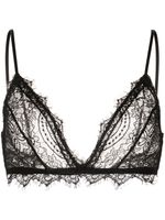 ANINE BING soutien-gorge en dentelle à effet de transparence - Noir