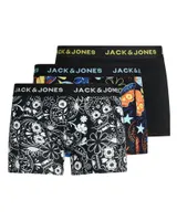 Jack & Jones 3-Pack heren boxershort - Skull Black/Black