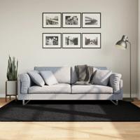 VidaXL Vloerkleed oviedo laagpolig 140x200 cm zwart - thumbnail