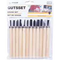 Guts set - hout - hobby - 12 delig - gutsen - stempels maken