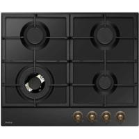 Gaskookplaat - AMICA - 4 branders - 9,9 x 59 x 52 - PGA6101ApCb RETRO - Zwart