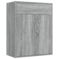 The Living Store Dressoir - Grijs Sonoma Eiken - 60 x 30 x 75 cm - 2 deuren 1 lade - thumbnail