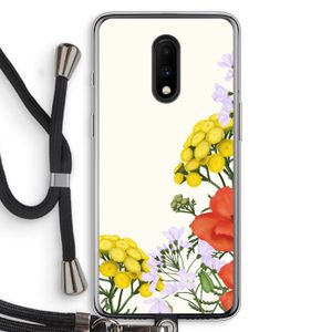 Wilde bloemen: OnePlus 7 Transparant Hoesje met koord