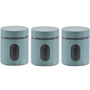 4x Eucalyptus groene voorraadblikken/potten met venster 600 ml