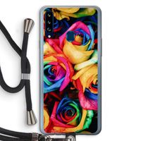 Neon bloemen: Samsung Galaxy A20s Transparant Hoesje met koord Neon bloemen: Samsung Galaxy A20s Transparant Hoesje met koord