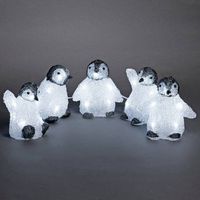 Konstsmide 6266-203 Acryl figuur Energielabel: F (A - G) Baby-pinguin Set van 5 stuks Koudwit LED Wit - thumbnail
