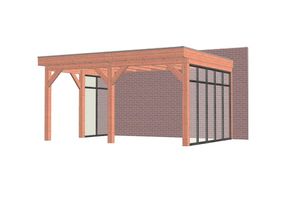 Tijdelijk 15% korting | Aanbouwveranda Ancona 500x390 cm - plat dak - Combinatie 1- - Hout- Trendhout