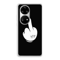 Middle finger black: Huawei P50 Pro Transparant Hoesje
