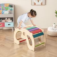 2-in-1 Schommelpaardboog voor Kinderen Montessori Klimspeelgoed met Wip Klimboog & Zitvlak Schommelspeelgoed Meerkeur
