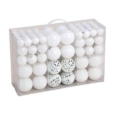 G. Wurm kerstballen -??100x stuks - winter wit - kunststof -?3, 4 en 6 cm - onbreekbaar