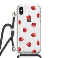 Framboosjes: iPhone XS Transparant Hoesje met koord