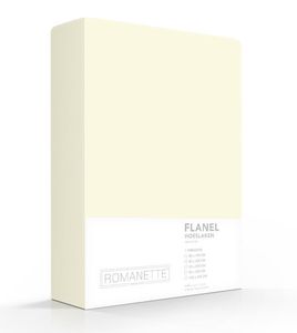 Romanette Romanette flanel hoeslaken Ivoor 90x220