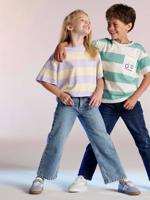 Ruime meisjesjeans MorphologiK met een smalle taille middenblauw
