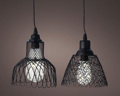 Hanging light ijzer D15-H15 cm zwart - Decoris