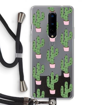 Cactus Lover: OnePlus 8 Transparant Hoesje met koord