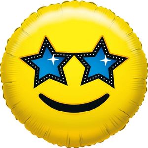 Folie ballon ster smiley 35 cm   -