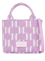 Karl Lagerfeld small K/Monogram knitted tote bag - Rose - thumbnail