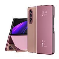 Lunso - Window view cover hoes - Samsung Galaxy Z Fold3 - Rose Goud