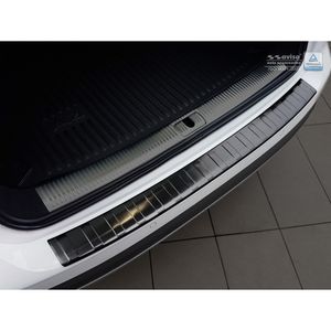 Zwart RVS Bumper beschermer passend voor Audi A4 B9 Allroad 2016- 'Ribs' AV245038