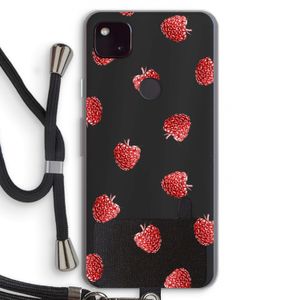 Framboosjes: Pixel 4a 5G Transparant Hoesje met koord