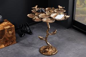 Side table BIRDS 60cm leaf design antique messing outdoor - 44846