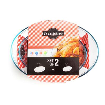 Set met ovenschalen Ô Cuisine 334SA06 Transparant Glas