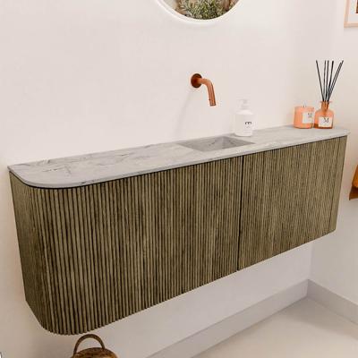 Toiletmeubel Mondiaz Joya Dlux | 123.2 cm | Meubelkleur Dusk | Faye wastafel Glace Wasbak Midden | Zonder kraangat(en)